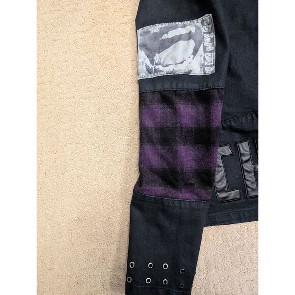 Iro-Ochi Jacket Mens Large Indigo Denim Moto Studded Chaos Handcrafted - Picture 6 of 15